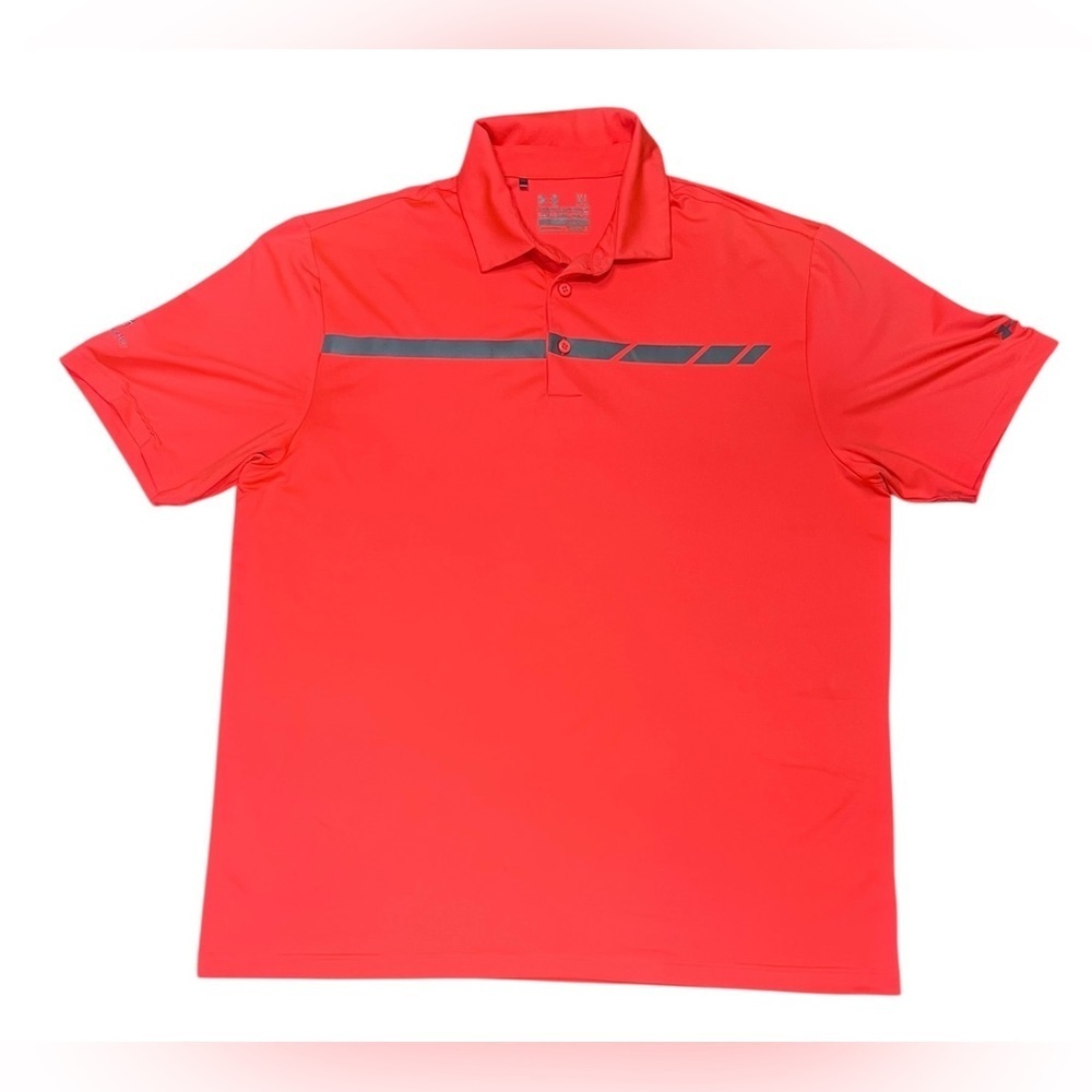 Under Armour HeatGear Loose Men’s XL Golf Polo Blue Monster Embroidered Sleeve